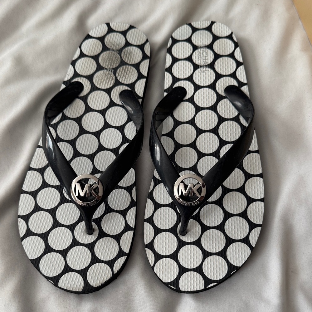 Michael Kors Polka Dot Black and White Sandals